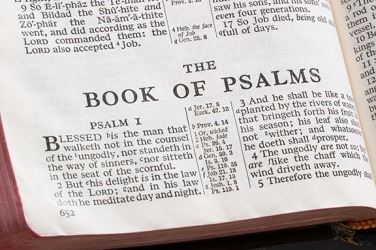 bible open to the book of psalms